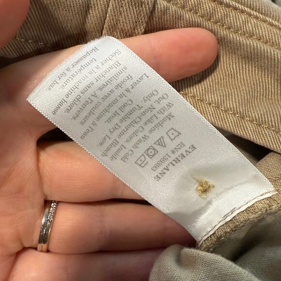 Everlane Women's The Chino Pant Buttersoft Tan Khaki 8 Curved Leg Barrel - Picture 8 of 9